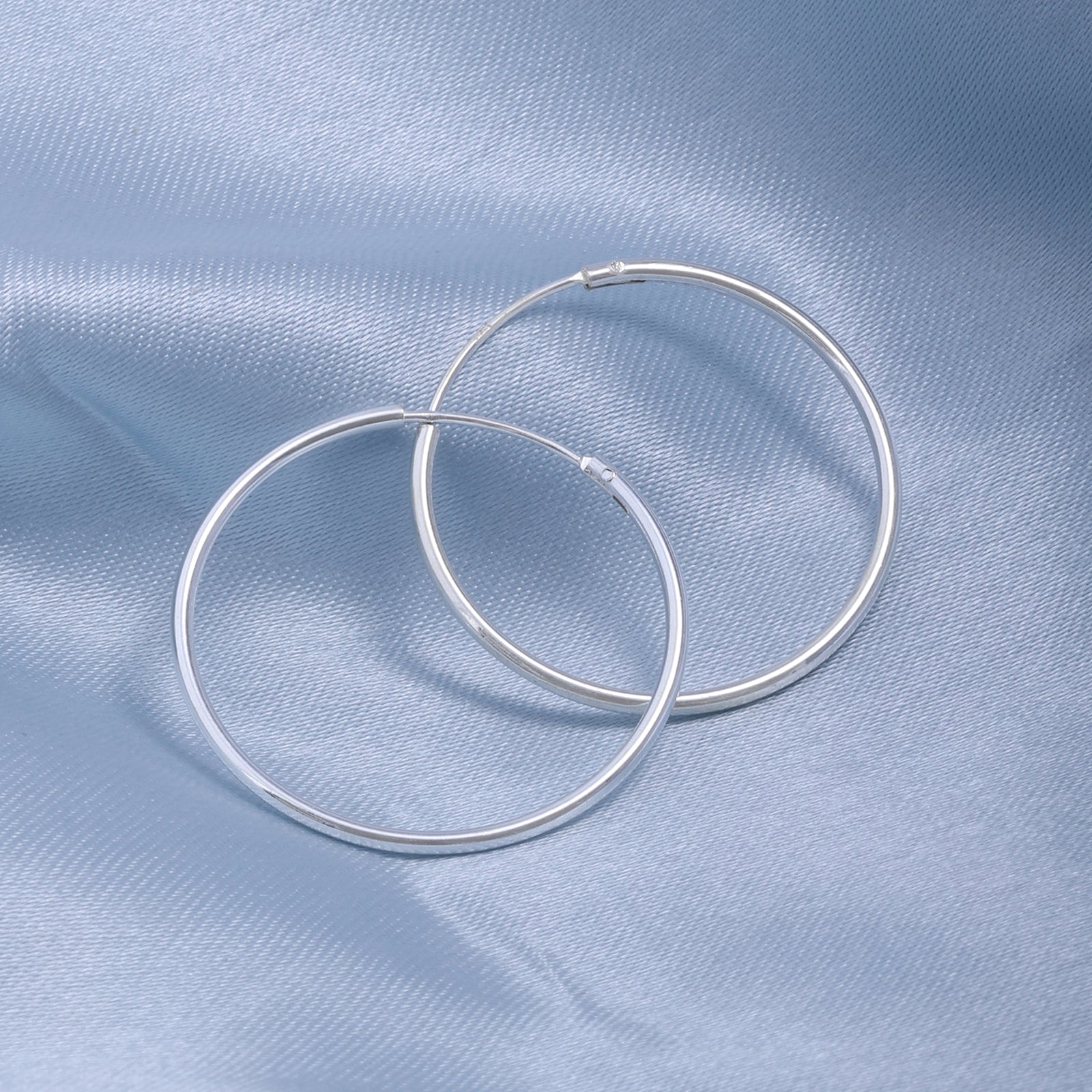 Silver Flat Hoop Earrings