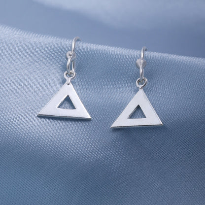 Elegant Triangular Silver Dangle Earrings - Tweov Jewels