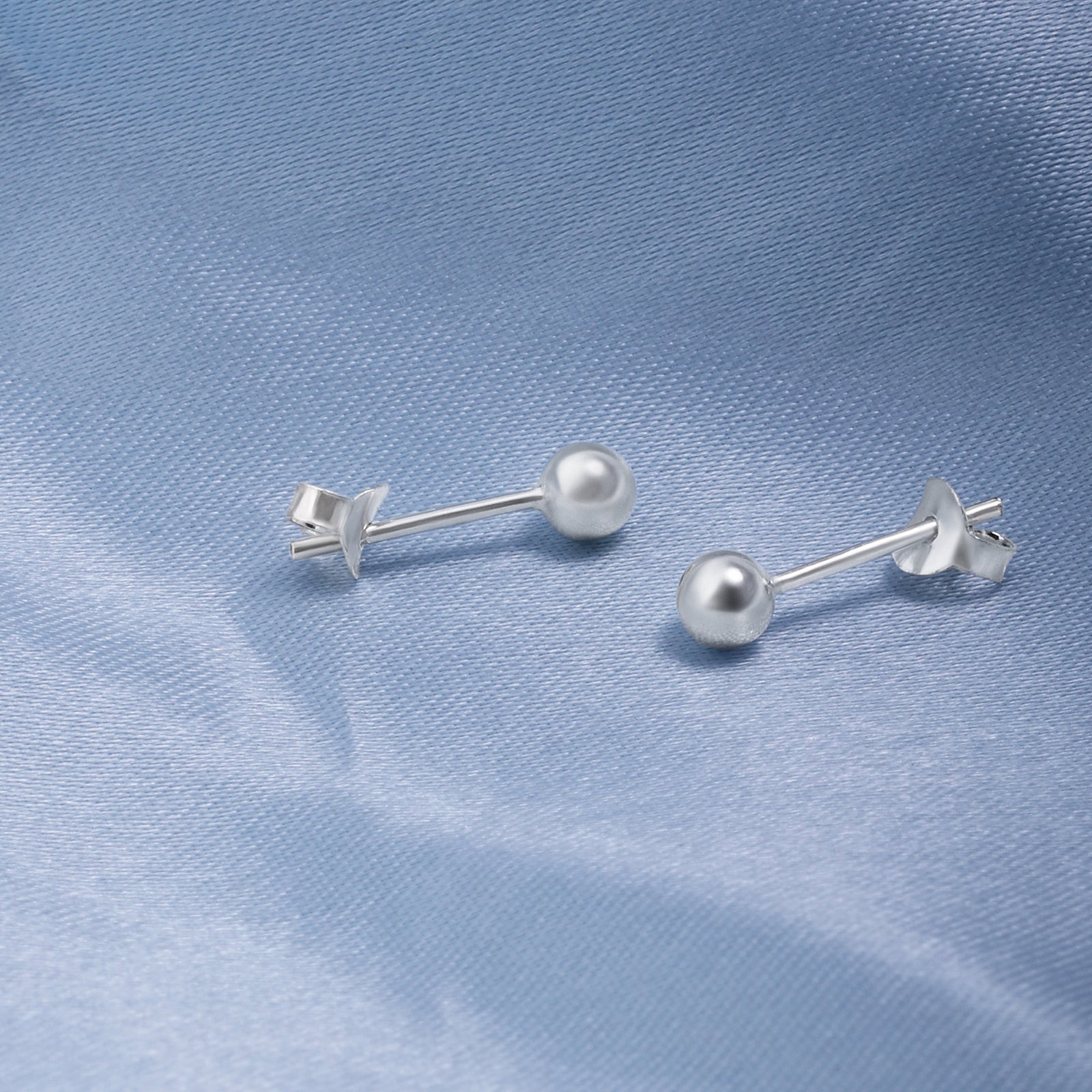 Minimal Silver Ball Stud Earrings - Tweov Jewels