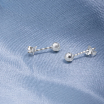 Minimal Silver Ball Stud Earrings - Tweov Jewels