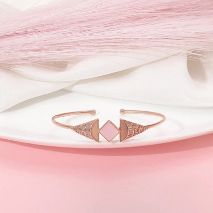 Rose Gold Pink Designer Silver Cuff Bracelet