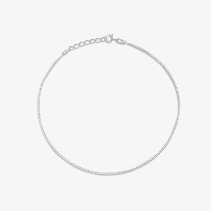 Silver Brick Chain Anklet