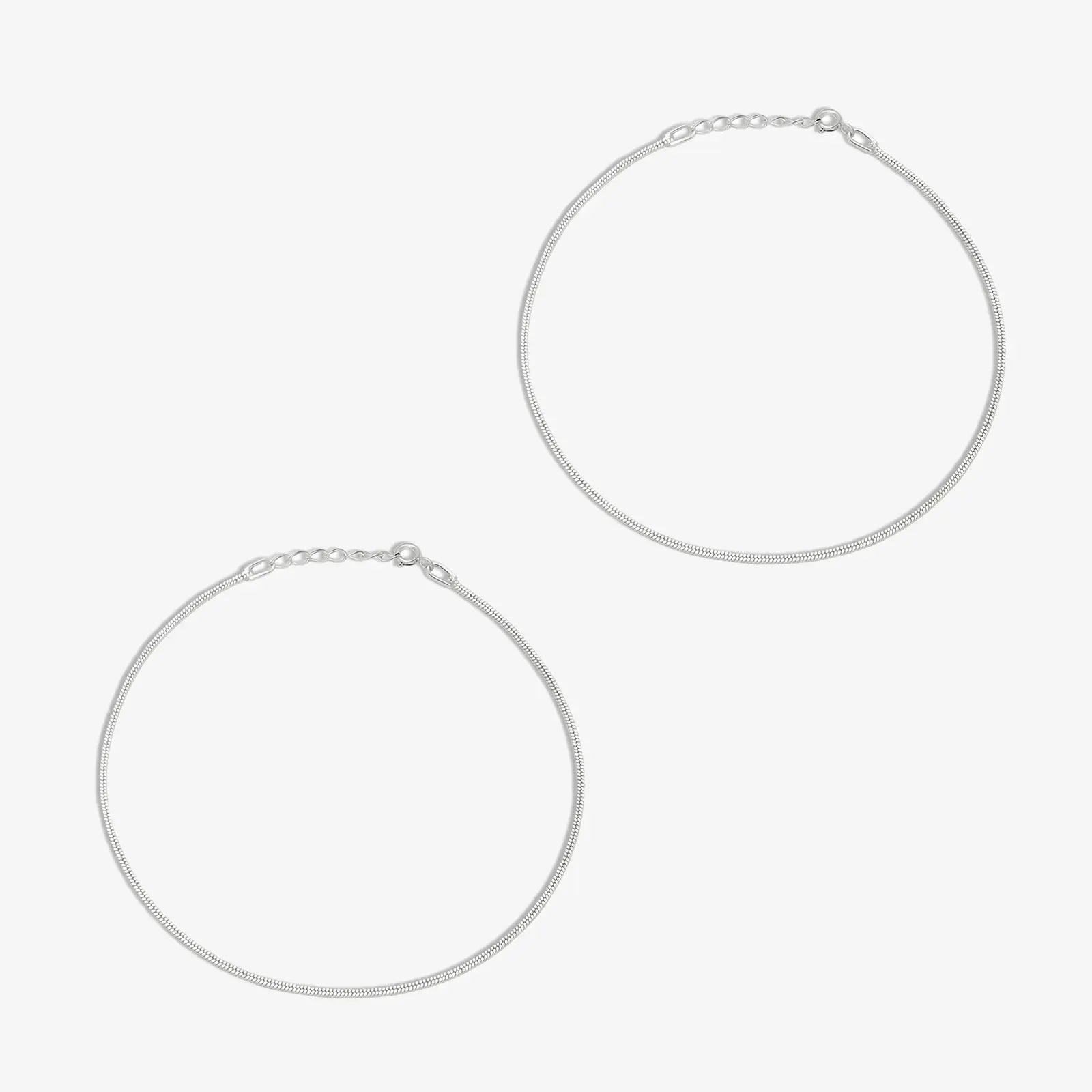Flat Silver Chain Anklets - Tweov Jewels