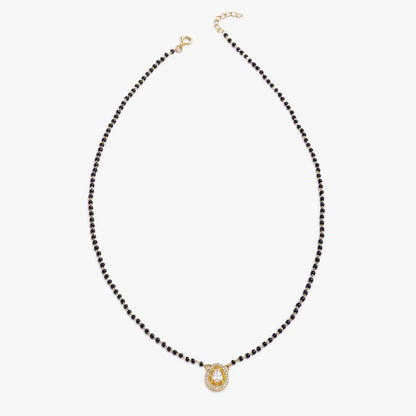 Gold Plated Drop Cut Silver Mangalsutra