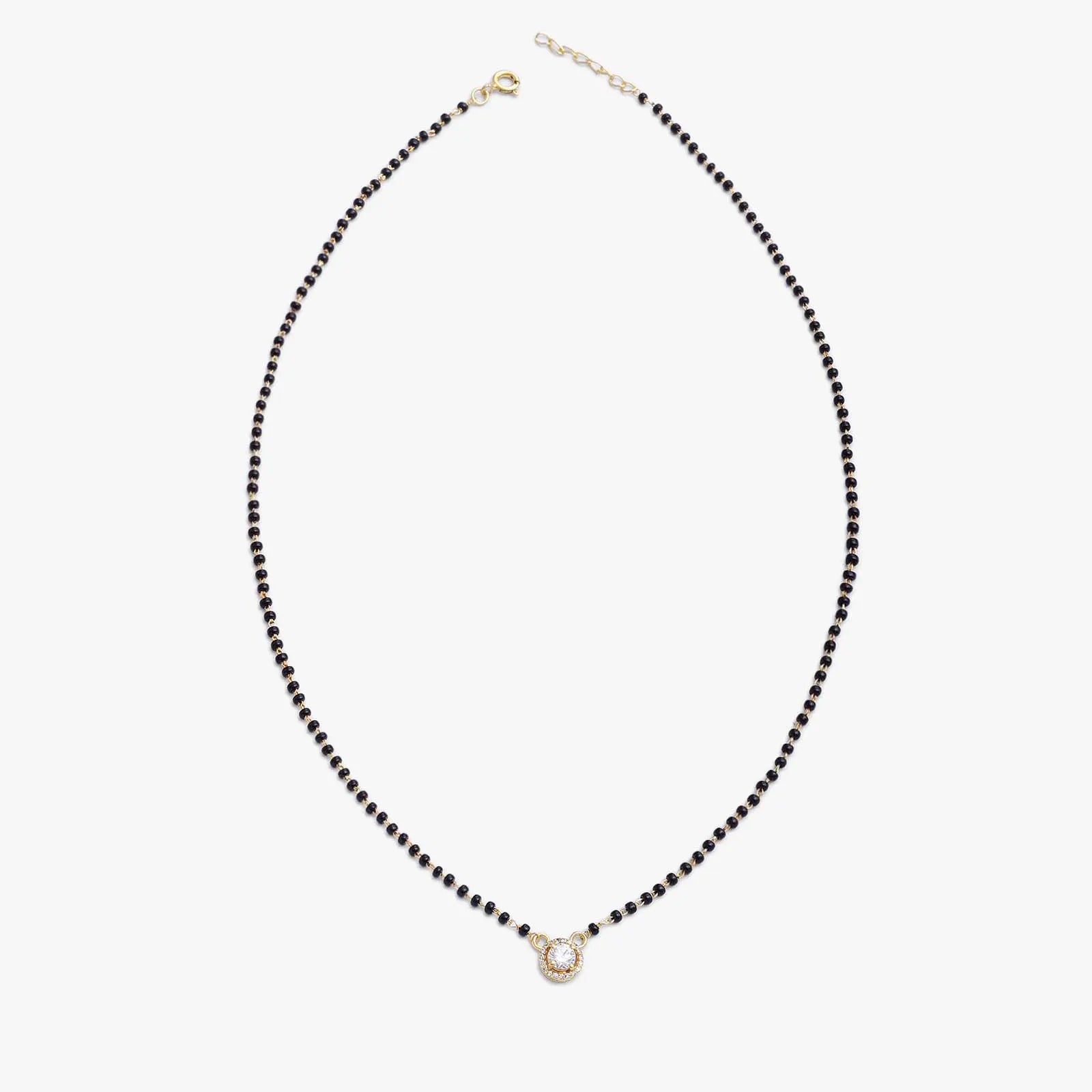 Silver Round Solitaire CZ Mangalsutra