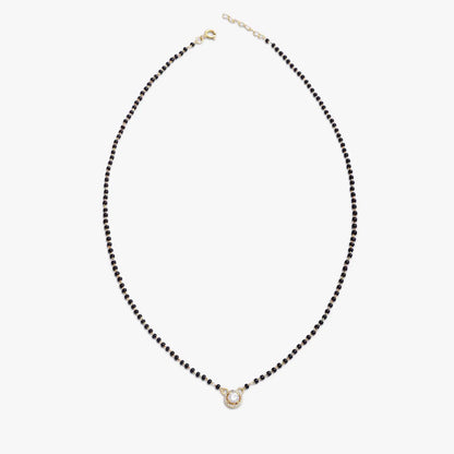 Silver Round Solitaire CZ Mangalsutra