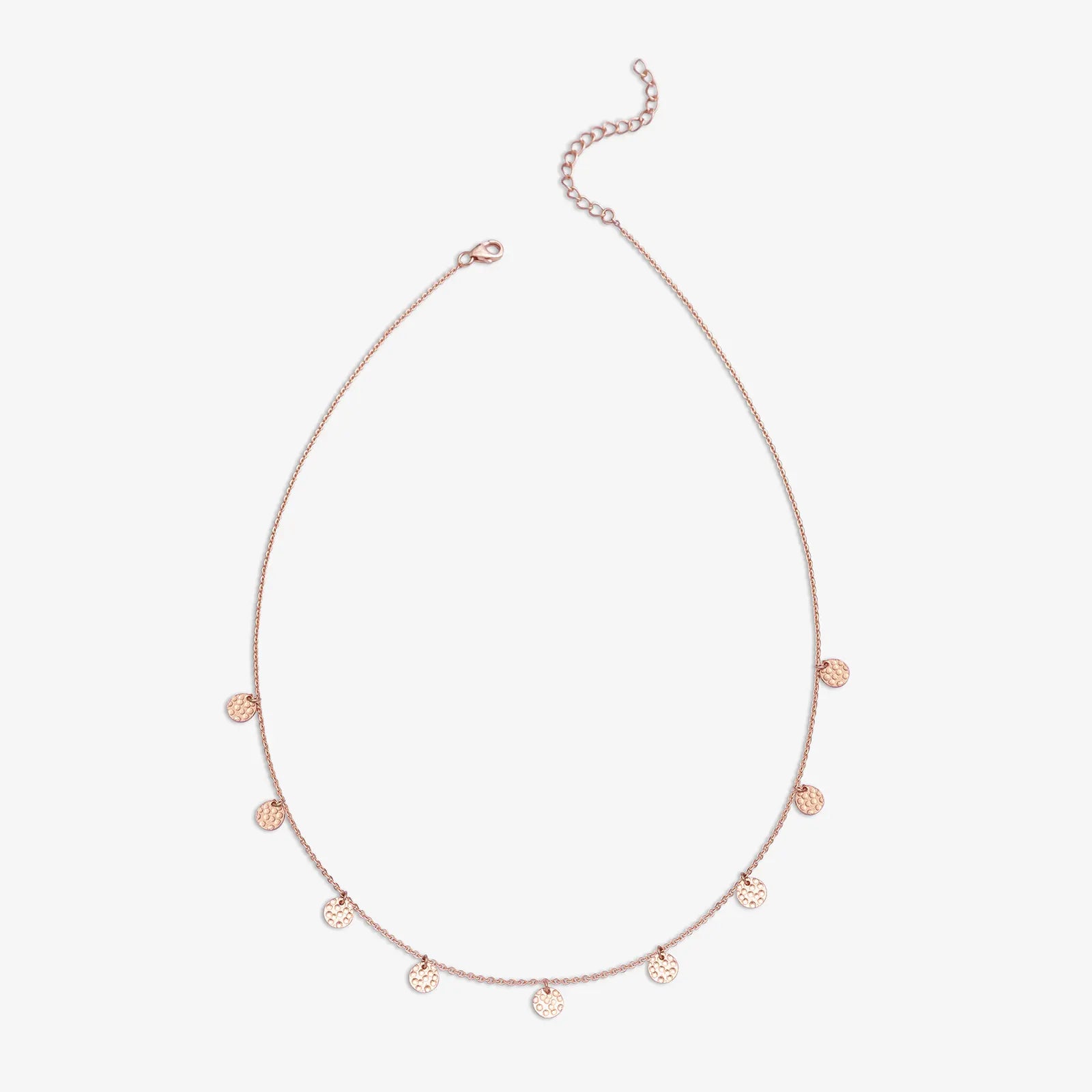 Rose Gold Plated Circular Charm Rope Chain - Tweov Jewels