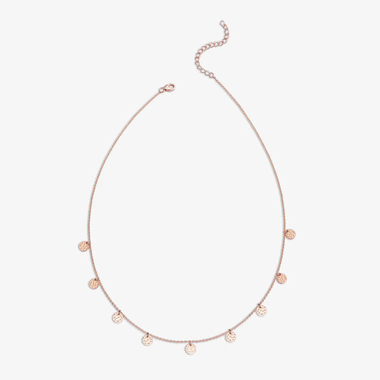Rose Gold Plated Circular Charm Rope Chain - Tweov Jewels