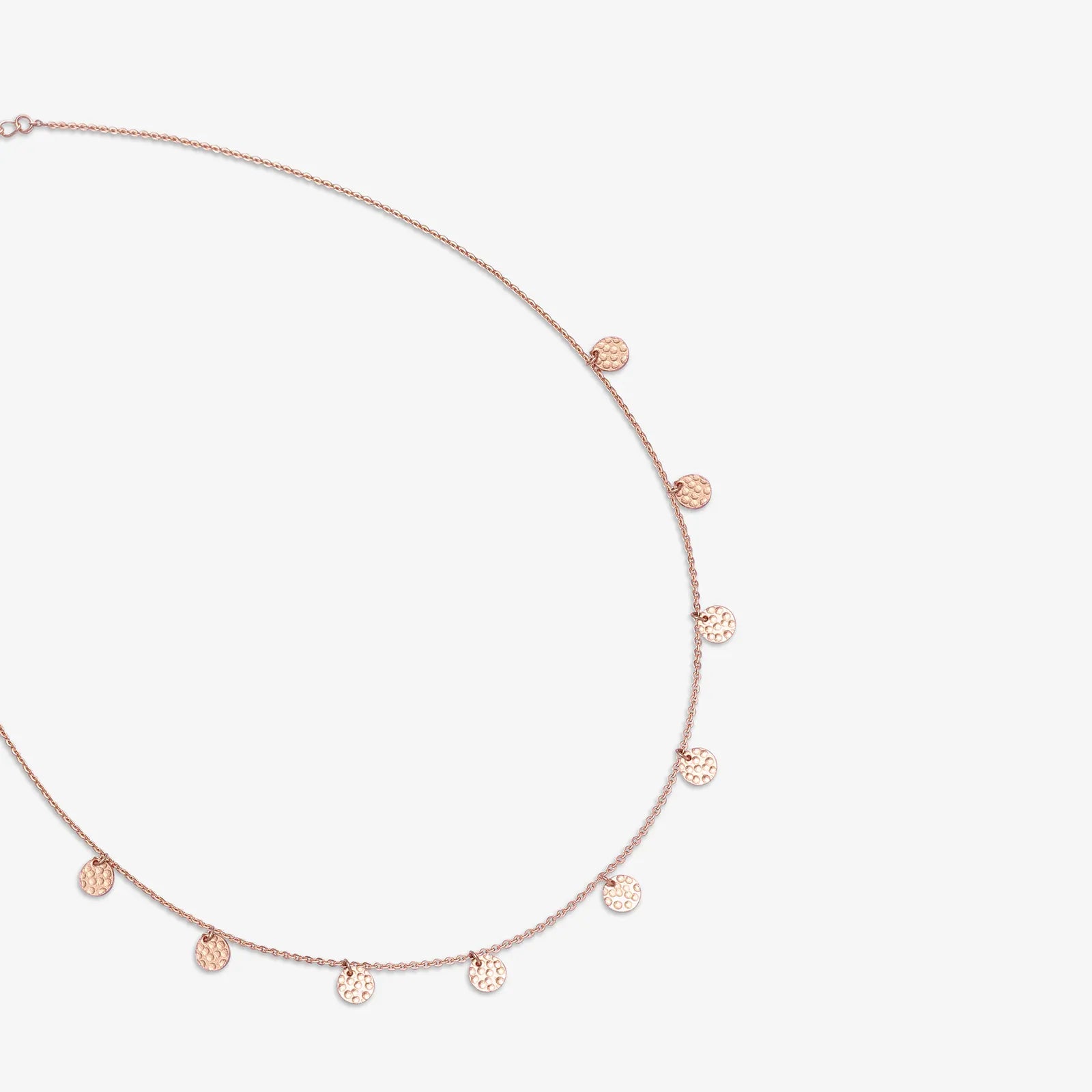 Rose Gold Plated Circular Charm Rope Chain - Tweov Jewels