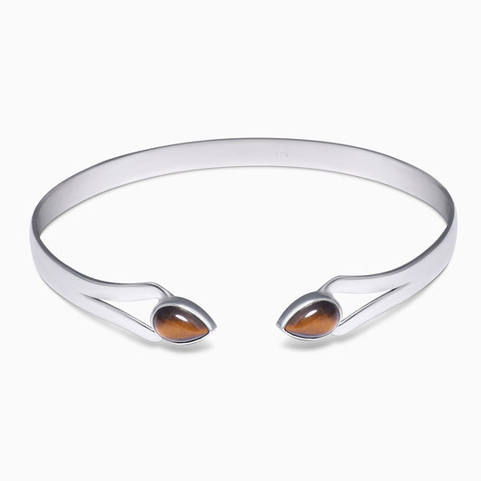 Pure 925 Sterling Silver Yellow Tiger Eye Bracelet - Tweov Jewels