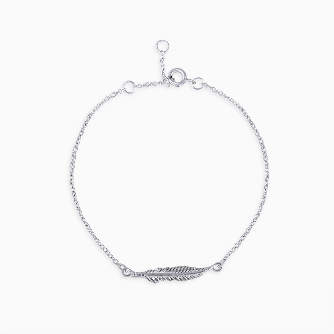 Pure 925 Sterling Silver Feather Bracelet for Women - Tweov Jewels