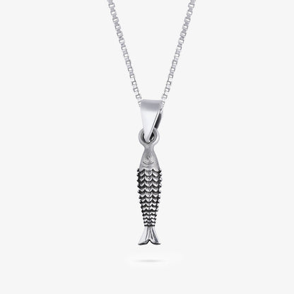 925 sterling Silver Antique Fish Pendant - Tweov Jewels
