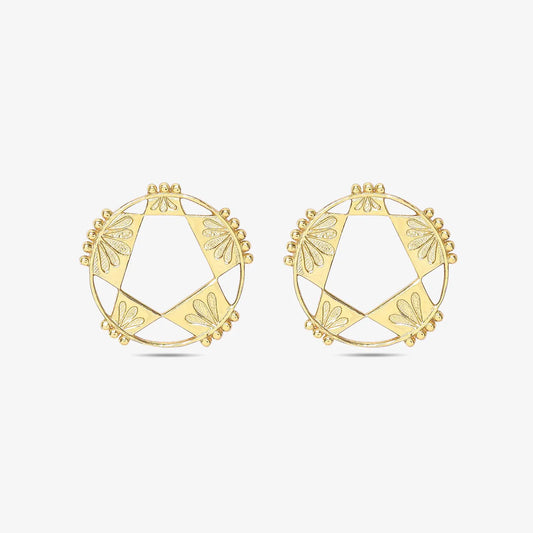 Gold Plated Rising Star Silver Stud Earrings - Tweov Jewels