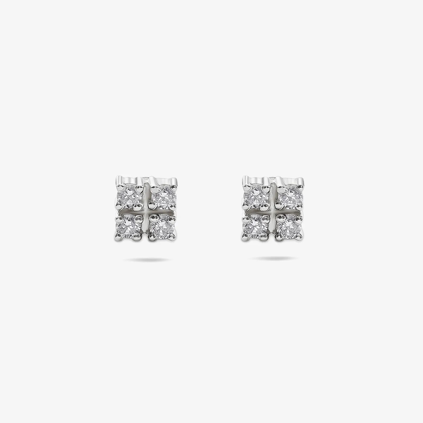 Square CZ Silver Stud - Tweov Jewels
