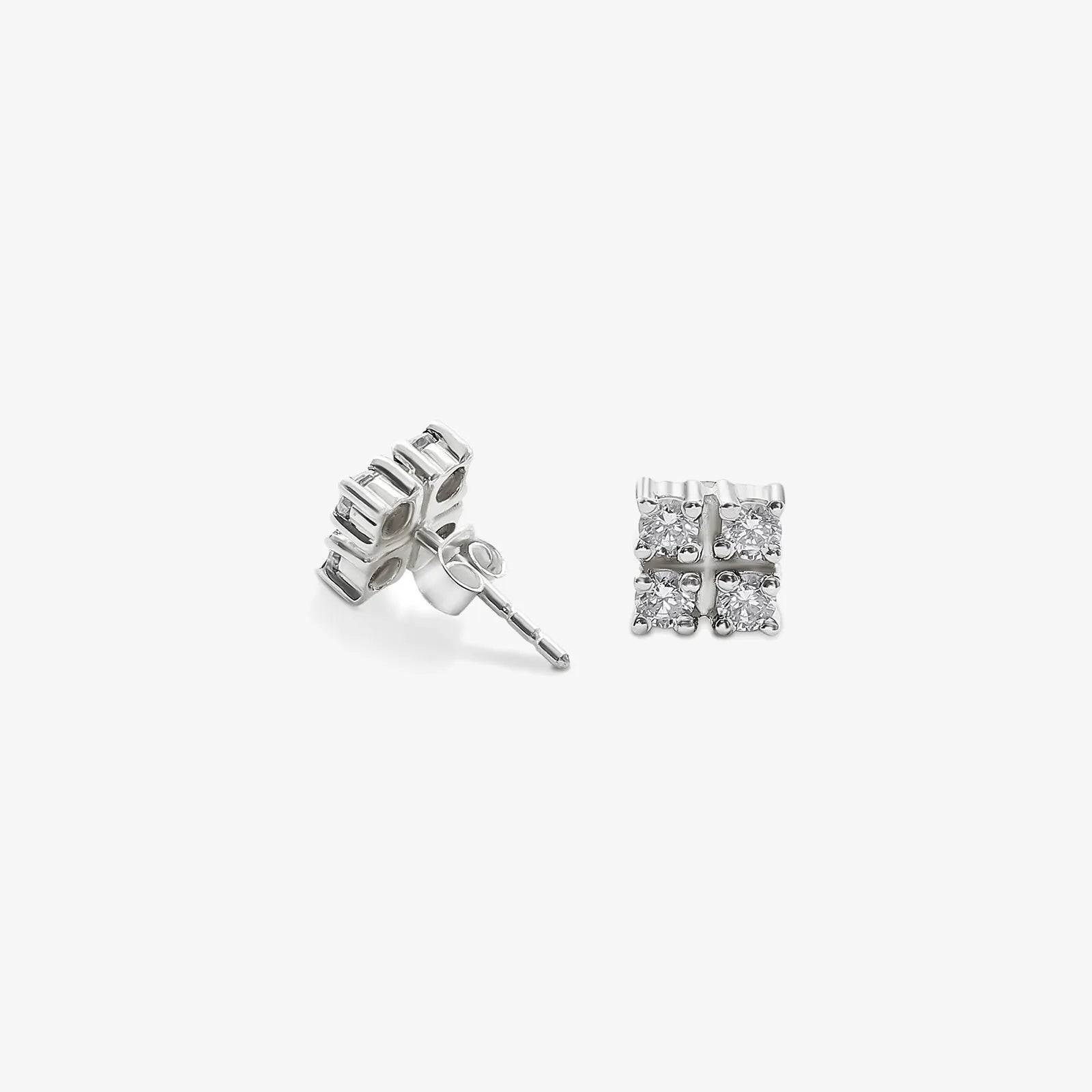 Square CZ Silver Stud - Tweov Jewels