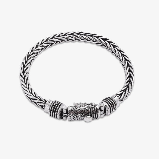 Woven Silver Bracelet for Men - Tweov Jewels