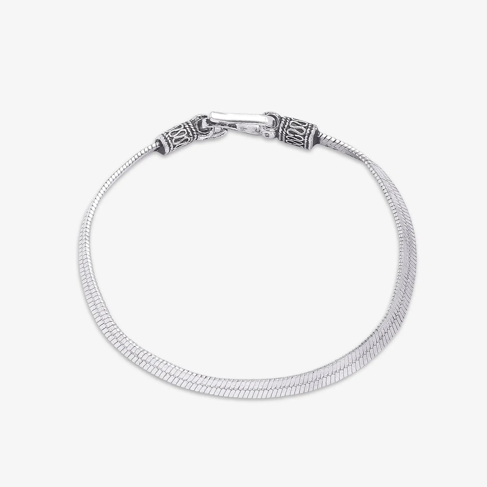 Oxidized Snake Silver Chain Bracelet - Tweov Jewels