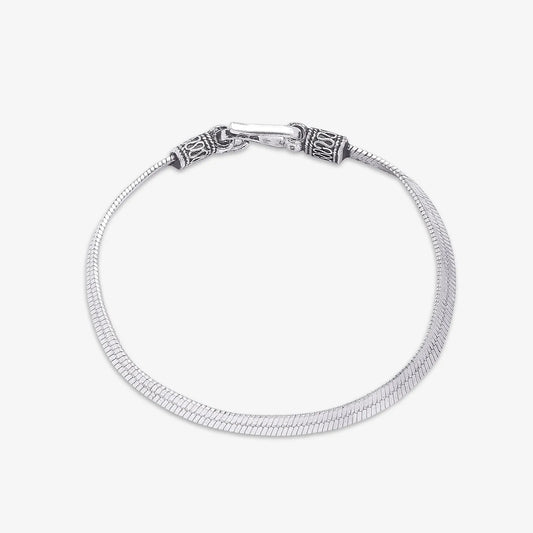 Oxidized Snake Silver Chain Bracelet - Tweov Jewels