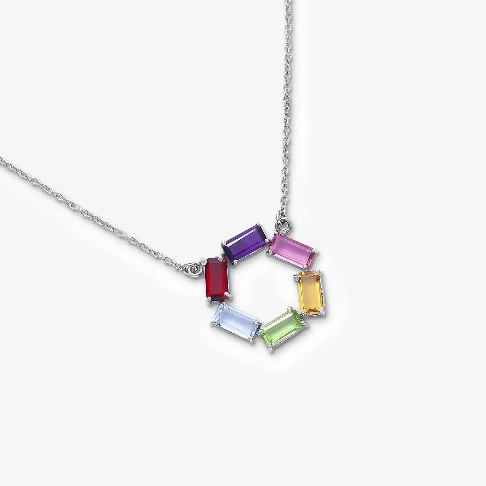 Multicolor Round Silver Pendant & Earring Sets - Tweov Jewels