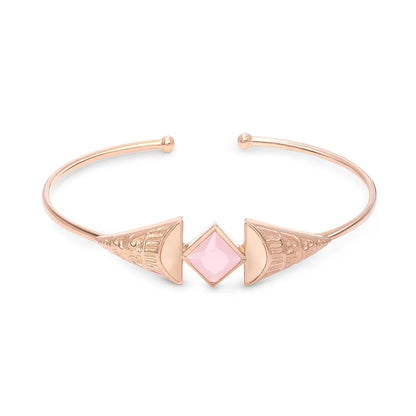 Rose Gold Pink Designer Silver Cuff Bracelet