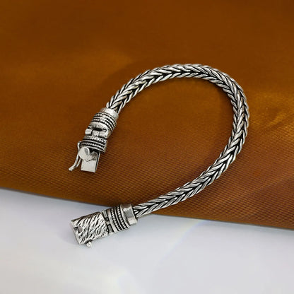 Woven Silver Bracelet for Men - Tweov Jewels