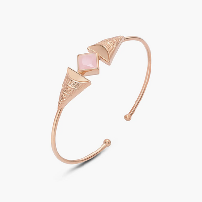 Rose Gold Pink Designer Silver Cuff Bracelet