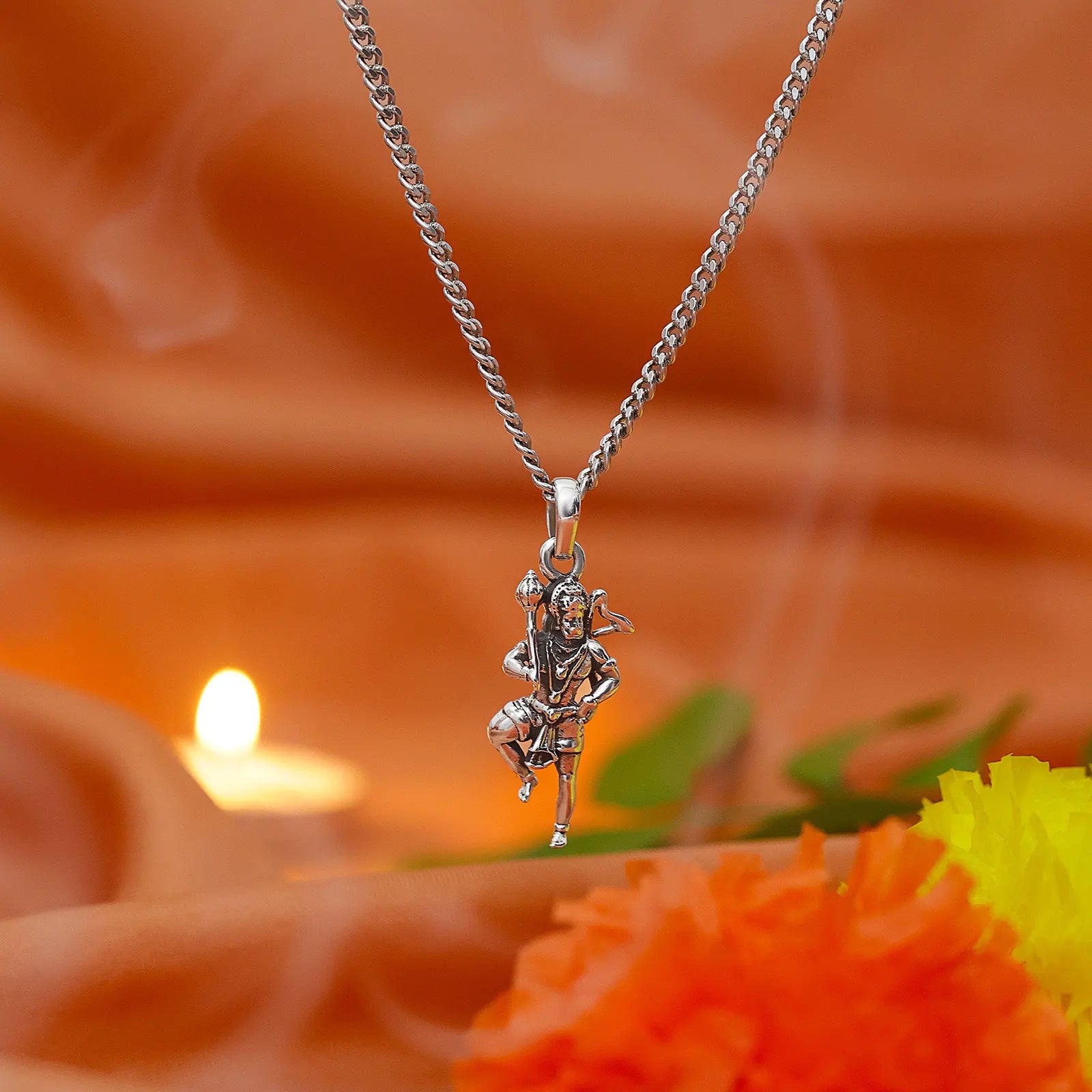 Pure Silver Hanuman Pendant Chain - Tweov Jewels