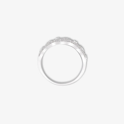 CZ Studded Designer Silver Crown Ring - Tweov Jewels