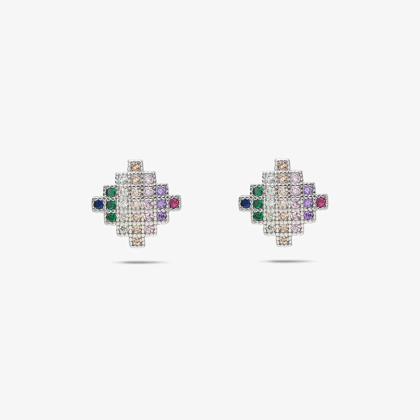 Multicolor CZ Silver Pendant Set