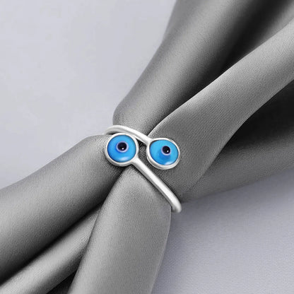 Pure Silver Ring - Empowered With Blue Evil Eye - Tweov Jewels