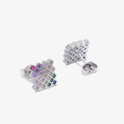 Multicolor CZ Silver Pendant Set