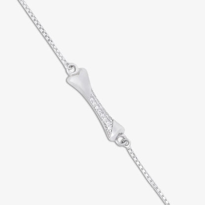 Silver CZ Bone Bracelet - Tweov Jewels