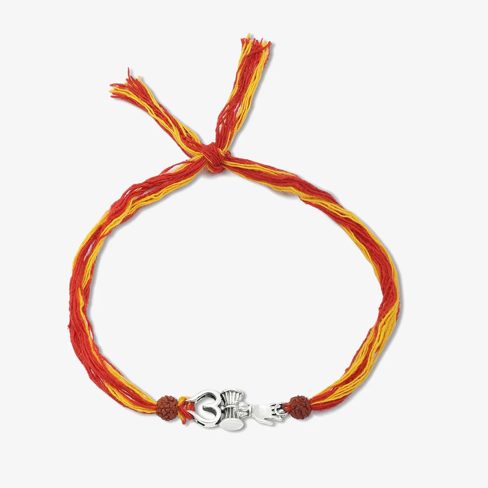 Trishul Damru Silver Rakhi for Brother - Tweov Jewels