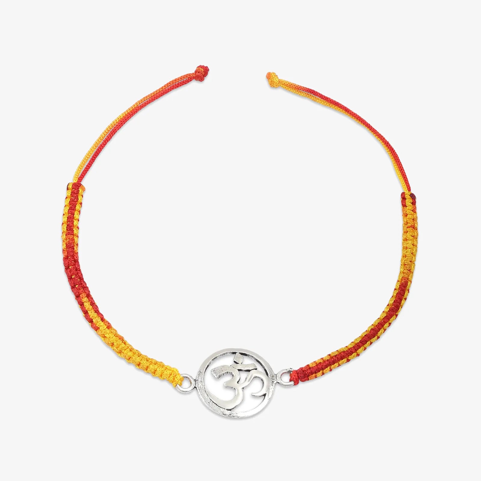 Silver Om Rakhi for Brother - Tweov Jewels
