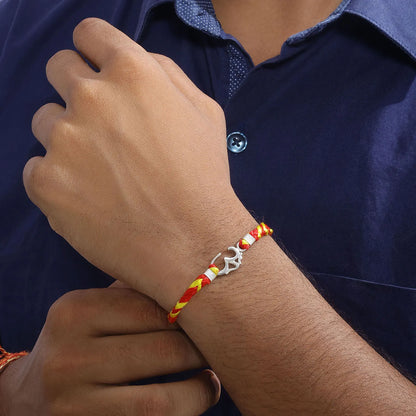 Pure Silver Rakhi - Feel The Peace With Om Pendant - Tweov Jewels