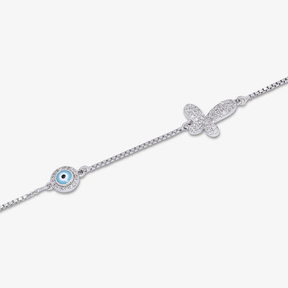 Evil Eye Butterfly Silver Bracelet - Tweov Jewels