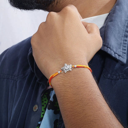 Star Design Silver Rakhi for Brother - Tweov Jewels