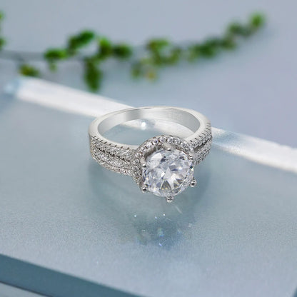 White Zircon Silver Ring for Women - Tweov Jewels