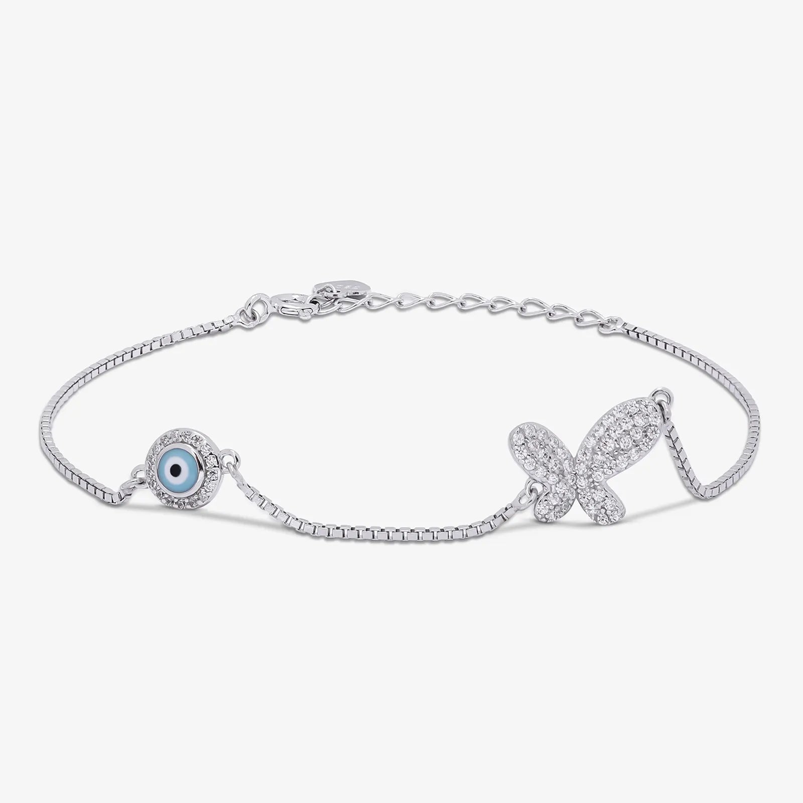 Evil Eye Butterfly Silver Bracelet - Tweov Jewels