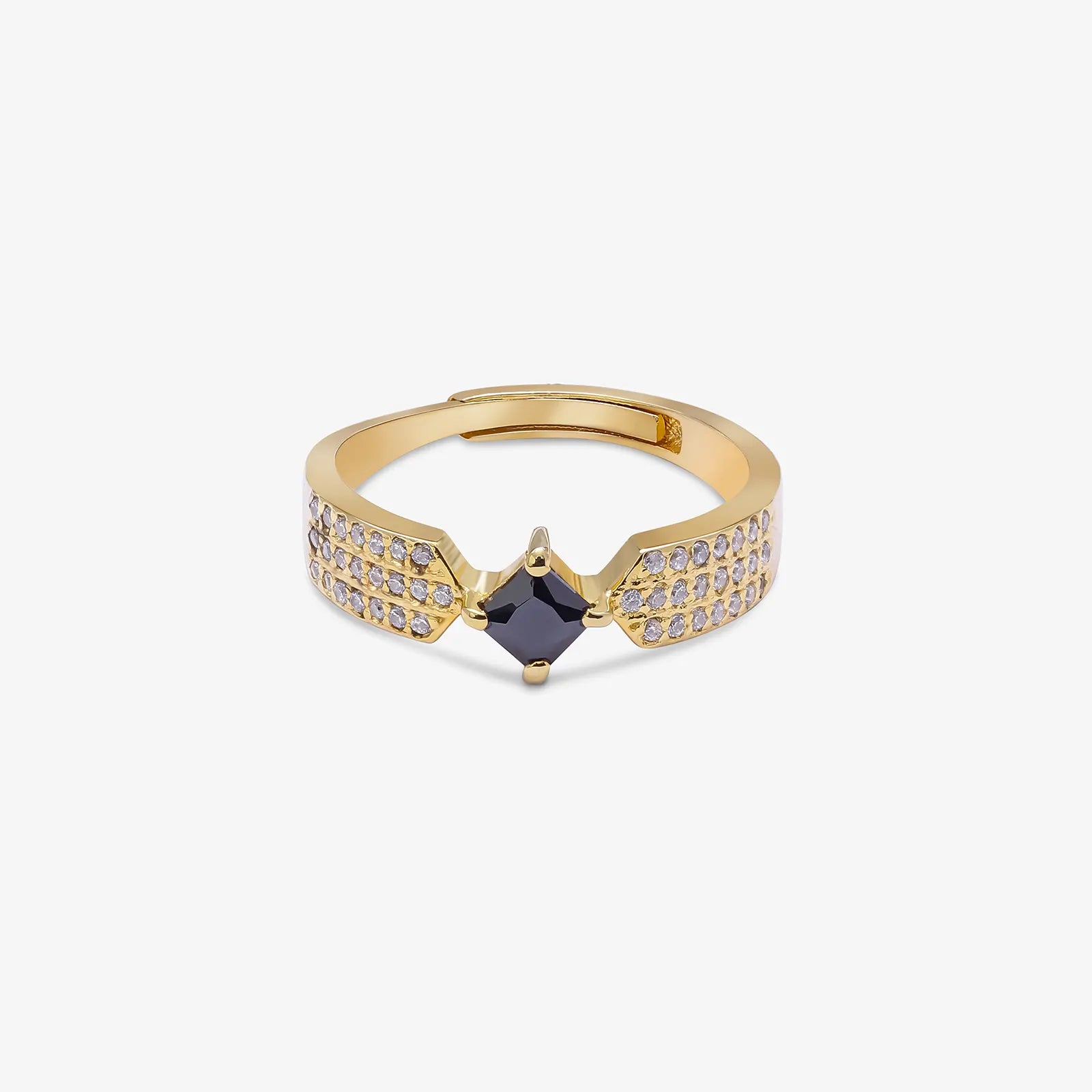Black Princess Wing Ring For Women – Gold Plated 925 Sterling Silver