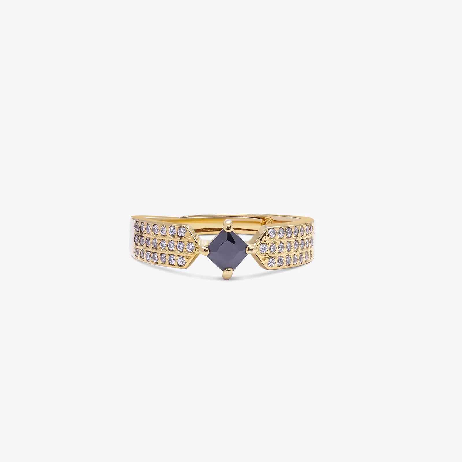 Black Princess Wing Ring For Women – Gold Plated 925 Sterling Silver