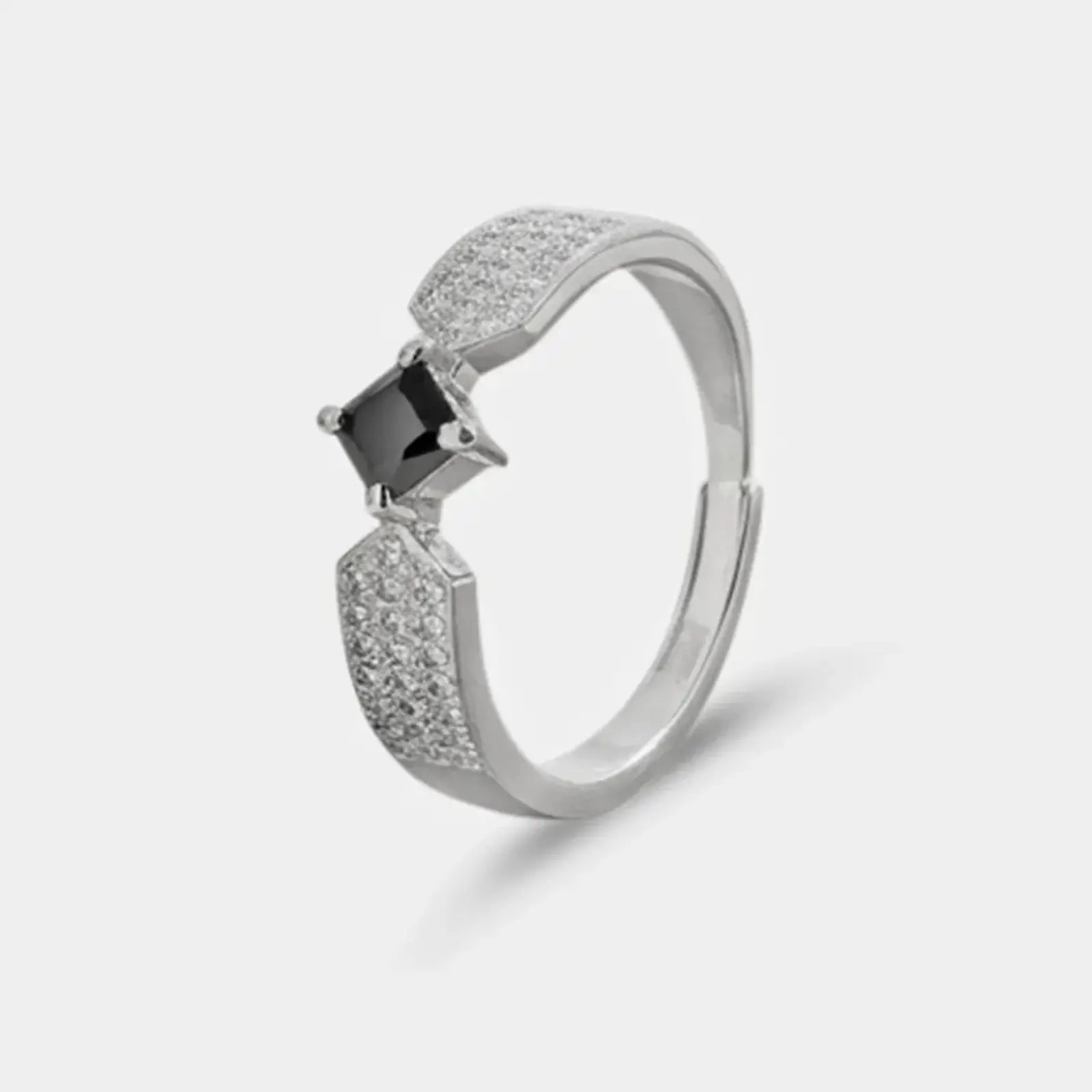 Black Princess Wing Ring For Women – 925 Sterling Silver Rhodium Plated