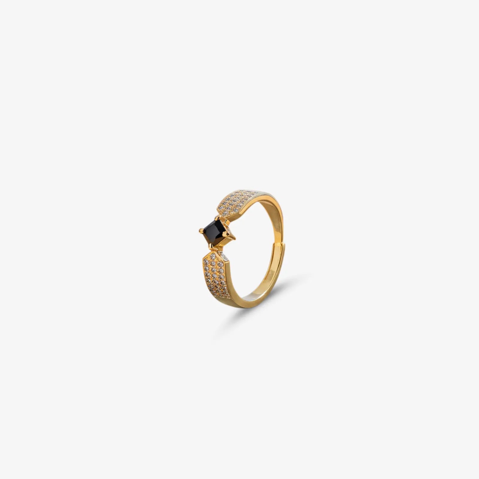 Black Princess Wing Ring For Women – Gold Plated 925 Sterling Silver