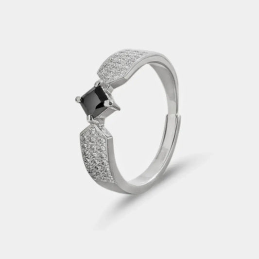 Black Princess Wing Ring For Women – 925 Sterling Silver Rhodium Plated