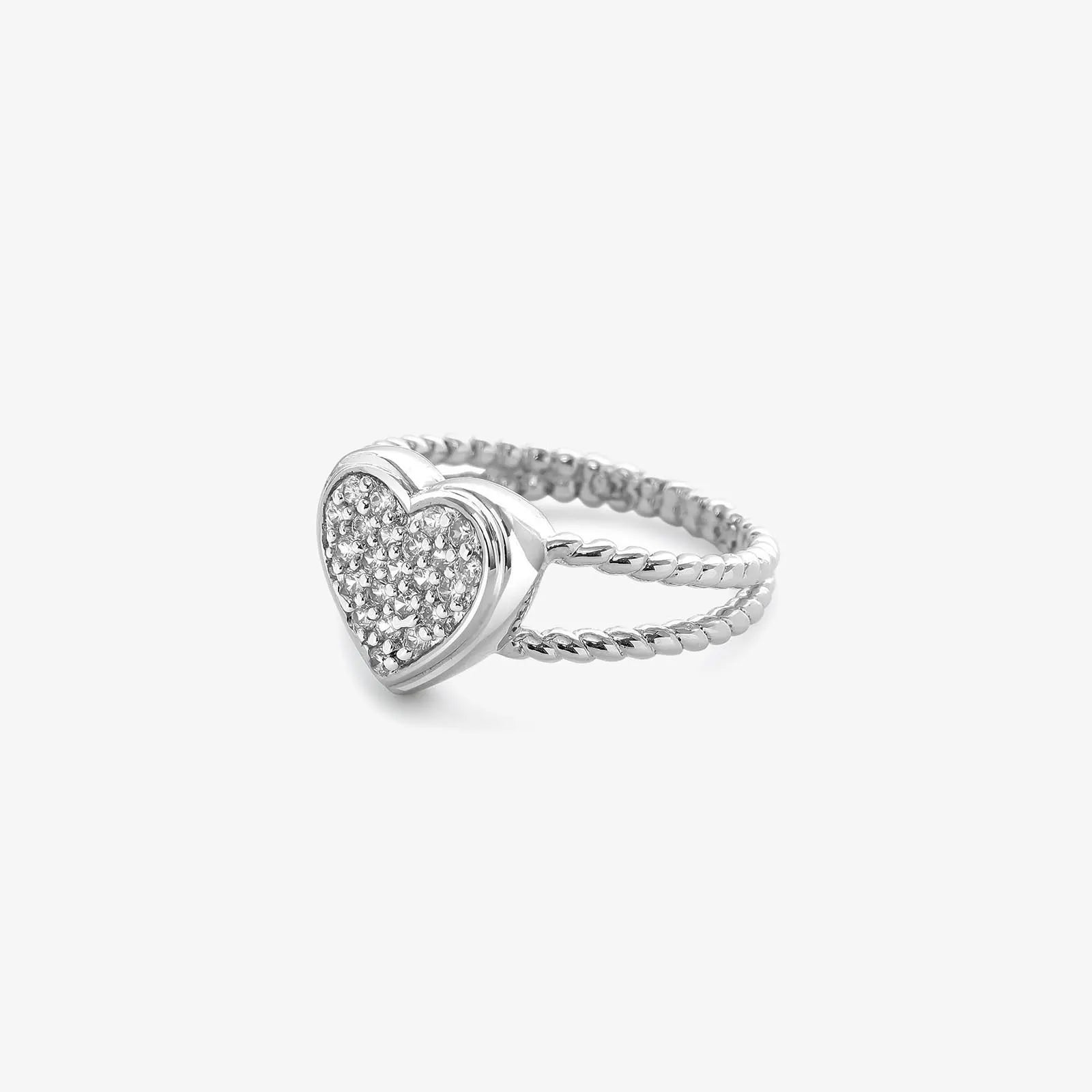 Zircon Heart Silver Ring - Tweov Jewels
