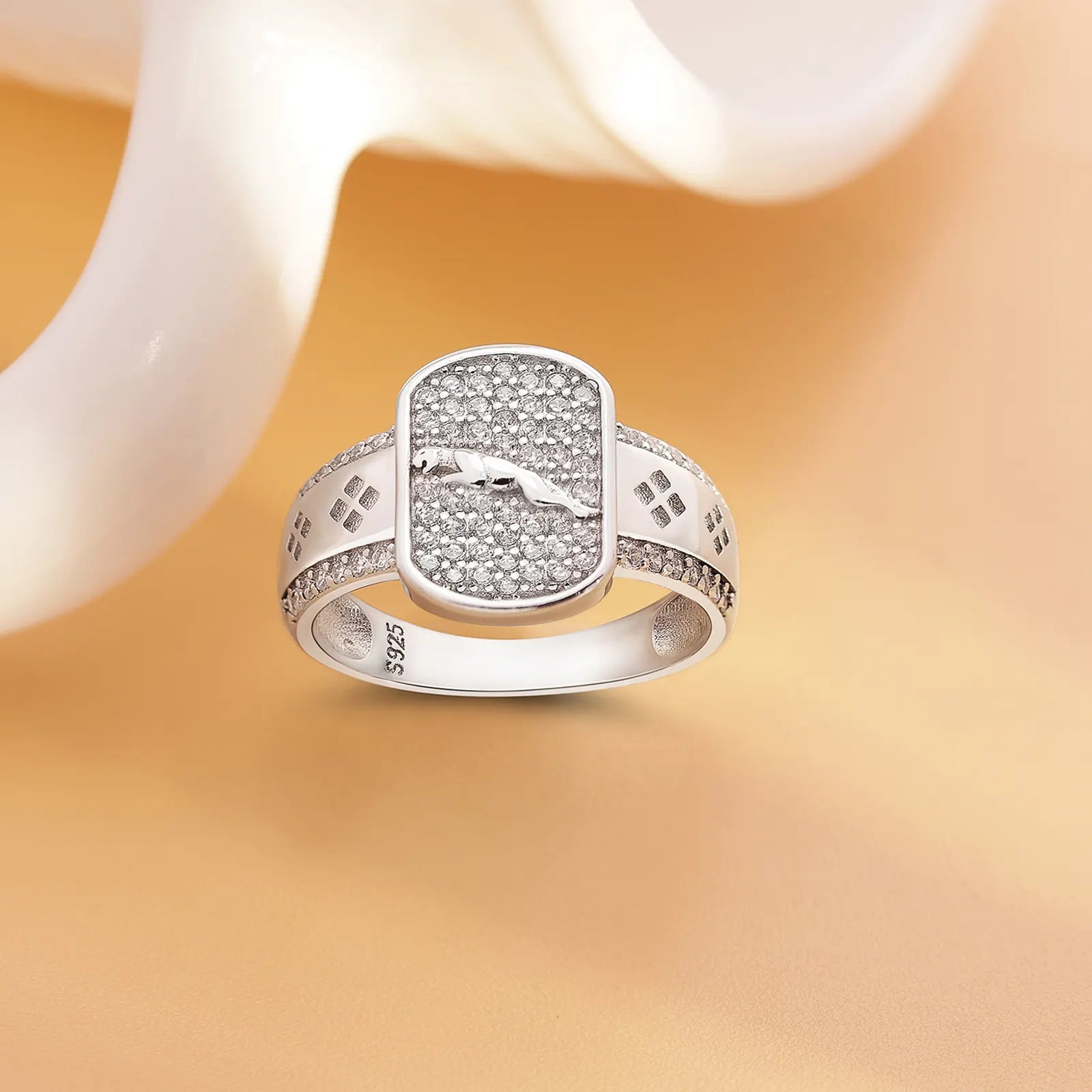 Silver Jaguar Mens Ring - Tweov Jewels