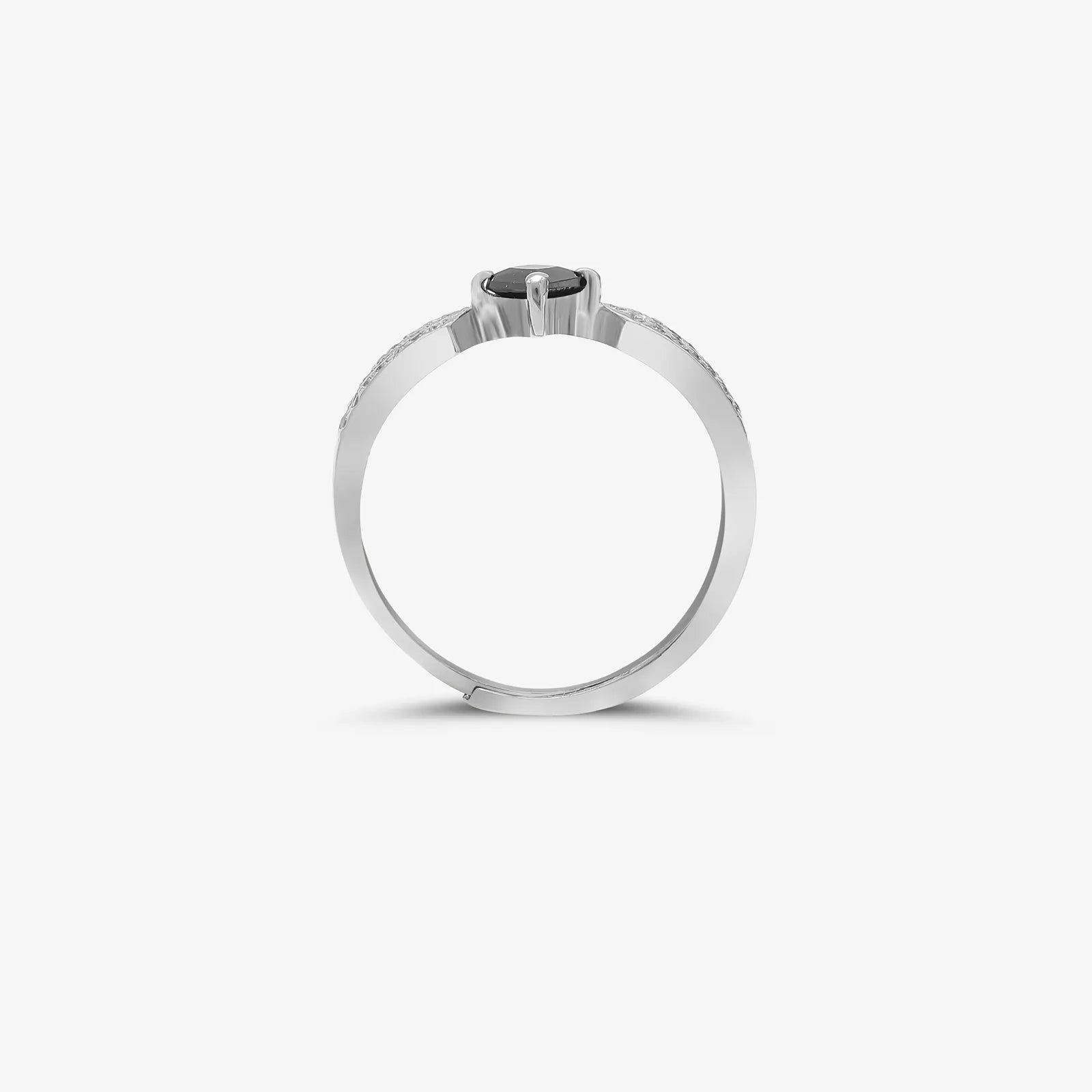 Black Princess Wing Ring For Women – 925 Sterling Silver Rhodium Plated