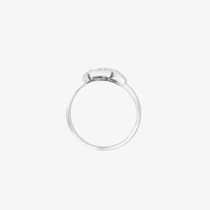 Trendy Floral CZ Silver Ring - Tweov Jewels