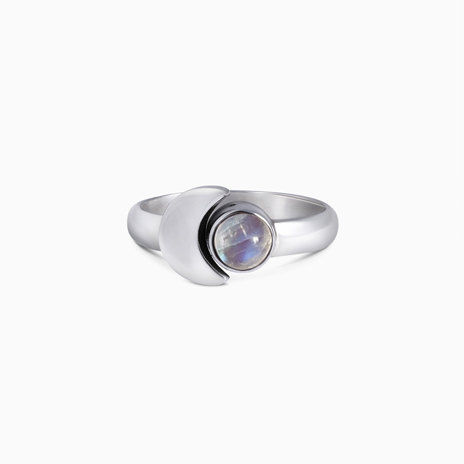 Half Blue Moon Silver Ring