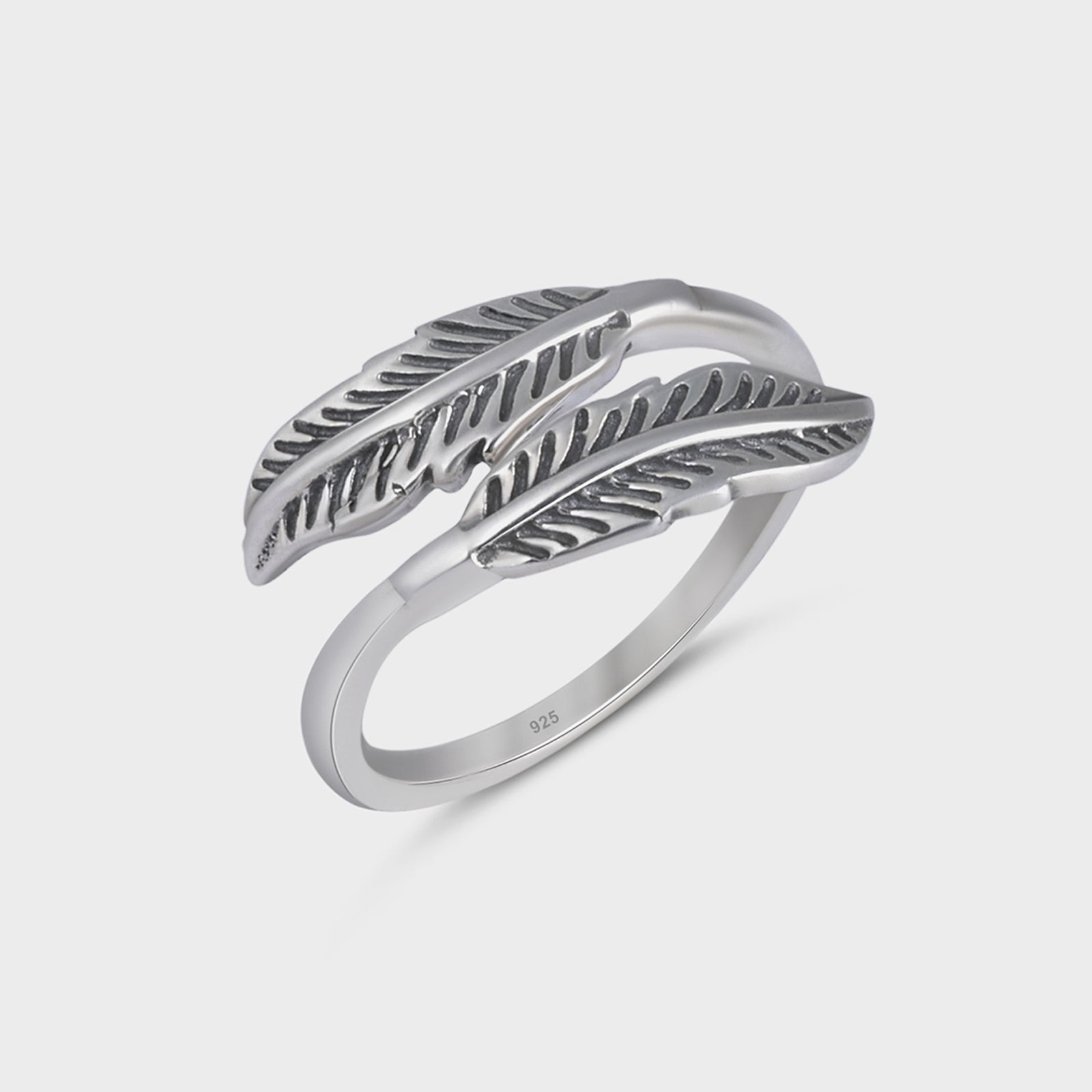 Silver Leaf Band Ring